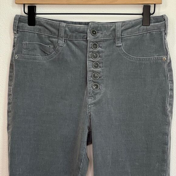 Pilcro Anthropologie High Rise Skinny Pants - 29 - Fine Corduroy Button Up Gray - Picture 3 of 16